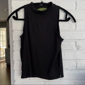 Olive & Pim Black Mock Neck Tank